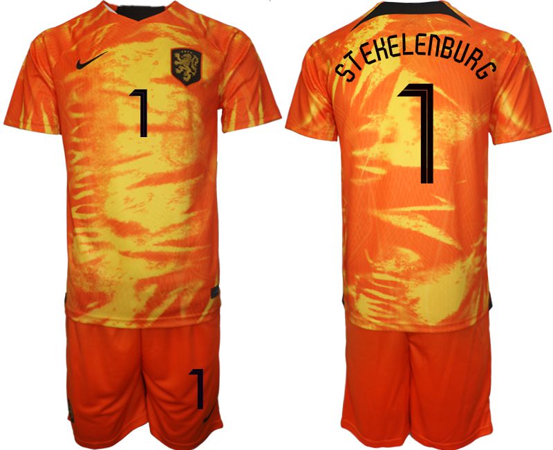 Men 2022 World Cup National Team Netherlands home orange #1 Soccer Jerseys->customized soccer jersey->Custom Jersey
